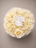 Medium round box white roses