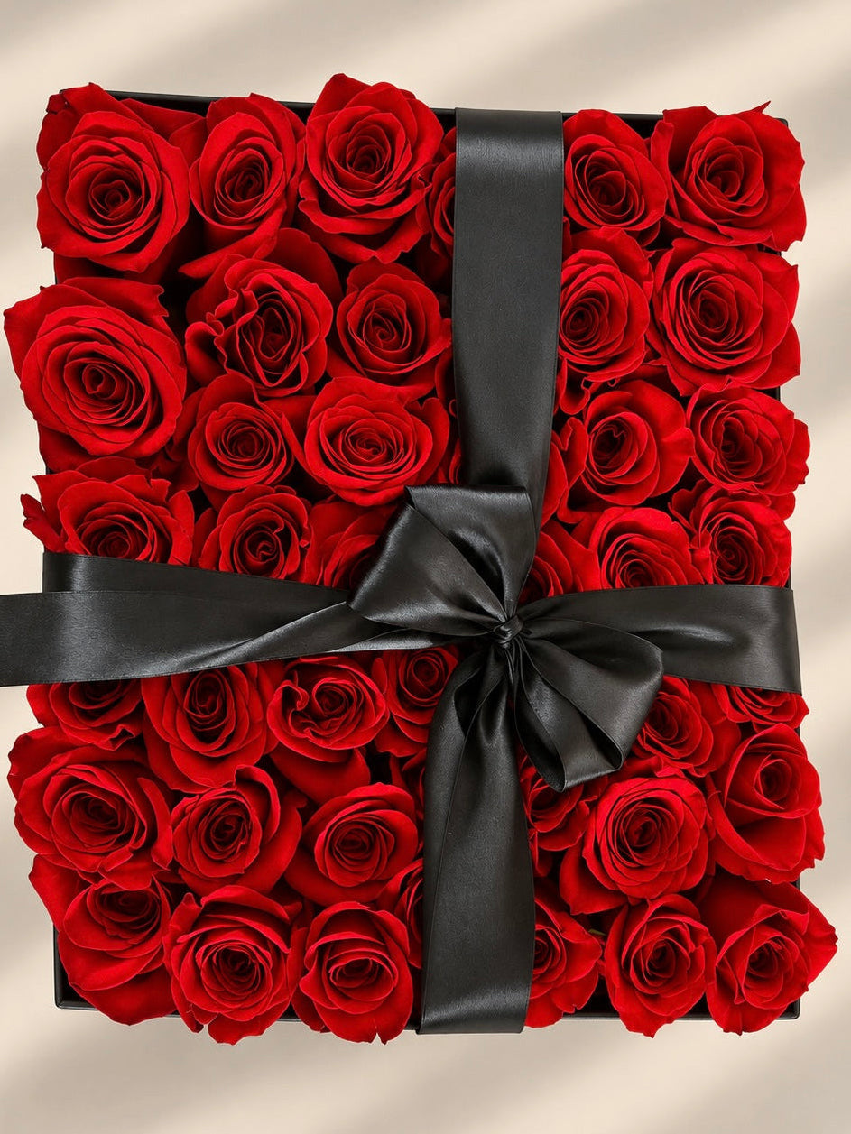 Extra Large Box Rectangular Red Roses