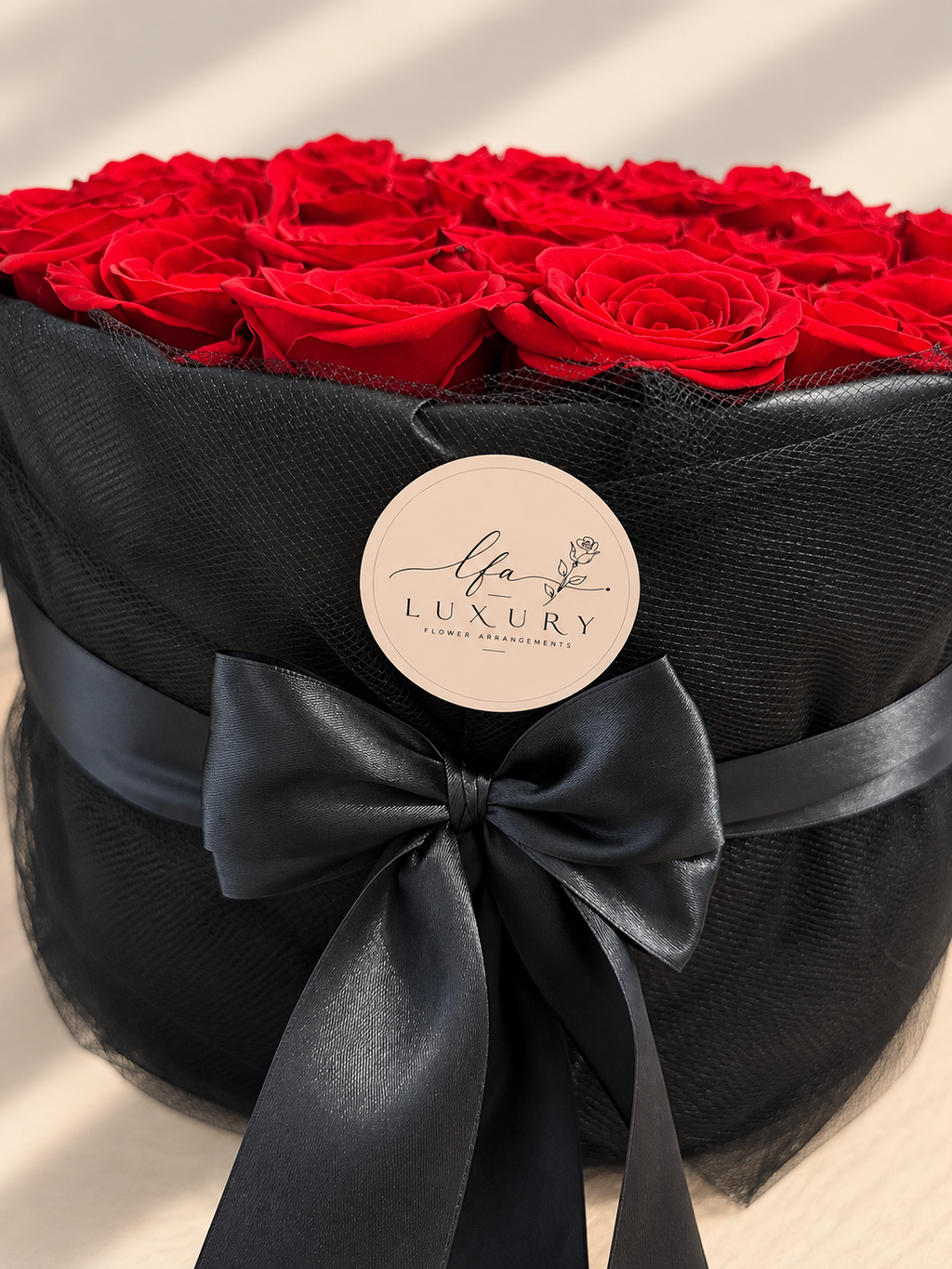 Extra Large Box Round Red Roses